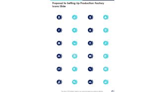 Proposal To Setting Up Production Factory Icons Slide One Pager Sample Example Document