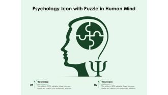 Psychology Icon With Puzzle In Human Mind Ppt PowerPoint Presentation Gallery Graphics Download PDF