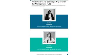 Public Awareness Campaign Proposal For Our Management One Pager Sample Example Document