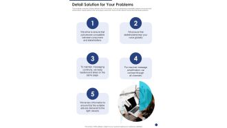 Public Relations Service Contractor Bid Detail Solution For Your Problems One Pager Sample Example Document