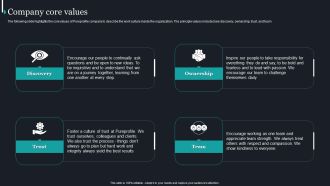 Pureprofile Business Overview Company Core Values Ppt Icon Aids PDF
