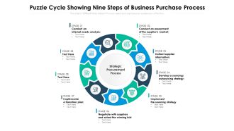 Puzzle Cycle Showing Nine Steps Of Business Purchase Process Ppt PowerPoint Presentation Inspiration Introduction PDF