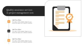 Quality Assurance Services In Project Management Icon Clipart PDF