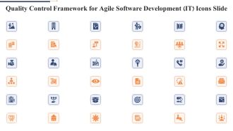 Quality Control Framework For Agile Software Development IT Icons Slide Template PDF