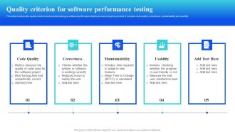 Quality Criterion For Software Performance Testing Slides PDF
