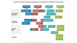 Quarterly Project Roadmap Highlighting Development Of Multiple Commodities Designs