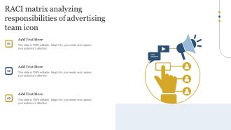 RACI Matrix Analyzing Responsibilities Of Advertising Team Icon Background PDF
