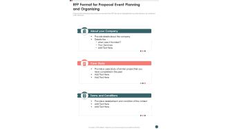 RFP Format For Proposal Event Planning And Organizing One Pager Sample Example Document