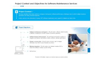 RFP Software Maintenance Support Project Context And Objectives For Software Maintenance Services Portrait PDF