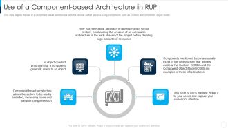 RUP Model Use Of A Component Based Architecture In RUP Ppt Icon Inspiration PDF