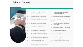 Raising Capital From Virtual Currency Initial Public Offering Table Of Content Graphics PDF