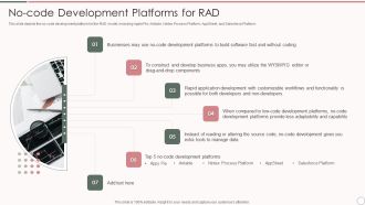 Rapid Application Development Architecture No Code Development Platforms For Rad Topics PDF