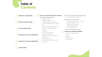 Reach Your Target Audience Table Of Contents Ppt Pictures Graphics PDF