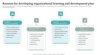 Reasons For Developing Organizational Learning And Development Plan Rules PDF