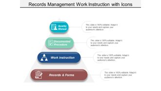 Records Management Work Instruction With Icons Ppt PowerPoint Presentation Inspiration Infographic Template
