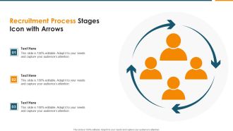 Recruitment Process Stages Icon With Arrows Structure PDF