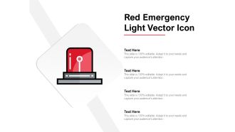 Red Emergency Light Vector Icon Ppt Powerpoint Presentation Model Design Inspiration