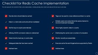 Redis Cache Data Structure IT Checklist For Redis Cache Implementation Pictures PDF