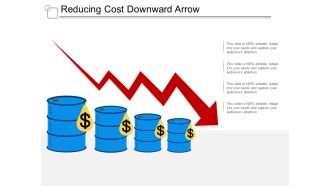 Reducing Cost Downward Arrow Ppt Powerpoint Presentation Outline Inspiration