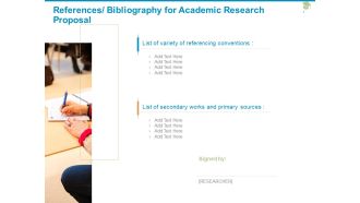 References Bibliography For Academic Research Proposal Ppt PowerPoint Presentation Icon Example