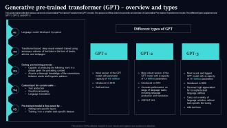 Regenerative Artificial Intelligence Systems Generative Pre Trained Transformer GPT Overview And Types Demonstration PDF
