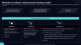 Regenerative Artificial Intelligence Systems Methods To Evaluate Reinforcement Learning Model Infographics PDF