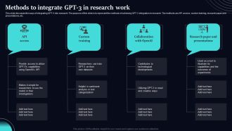 Regenerative Artificial Intelligence Systems Methods To Integrate GPT 3 In Research Work Summary PDF