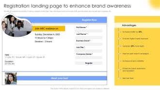 Registration Landing Page To Enhance Brand Awareness Ideas PDF