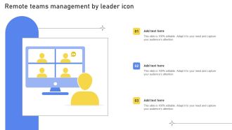 Remote Teams Management By Leader Icon Summary PDF