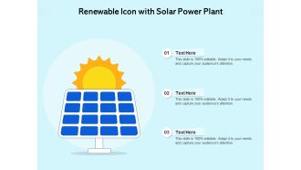 Renewable Icon With Solar Power Plant Ppt PowerPoint Presentation Icon Example File PDF