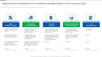 Requirements And Essentials For An Effective Budget System In The Company Rigid Template PDF