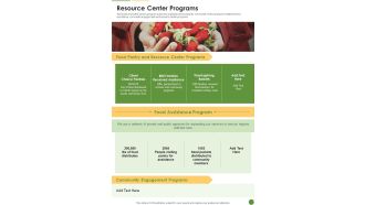 Resource Center Programs One Pager Documents
