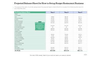 Restaurant Business Setup Plan Projected Balance Sheet For How To Setup Burger Restaurant Business Introduction PDF