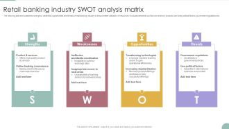 Retail Banking Industry SWOT Analysis Matrix Diagrams PDF