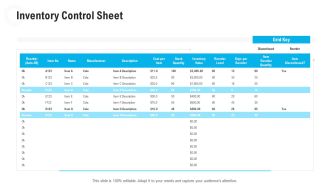 Retail Industry Outlook Inventory Control Sheet Microsoft PDF