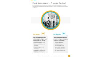 Retail Sales Advisory Proposal Context One Pager Sample Example Document