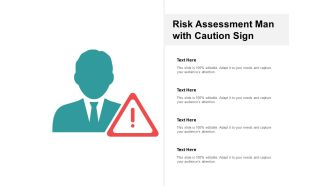 Risk Assessment Man With Caution Sign Ppt PowerPoint Presentation Portfolio Graphics