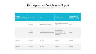 Risk Impact And Cost Analysis Report Ppt PowerPoint Presentation File Summary PDF