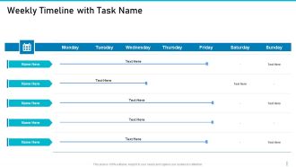 Risk Management For Organization Essential Assets Weekly Timeline With Task Name Inspiration PDF
