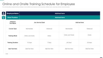 Risk Management Model For Data Security Online And Onsite Training Schedule For Employee Rules PDF