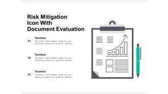 Risk Mitigation Icon With Document Evaluation Ppt PowerPoint Presentation Inspiration Summary PDF