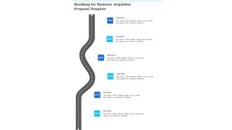 Roadmap For Business Acquisition Proposal Template One Pager Sample Example Document