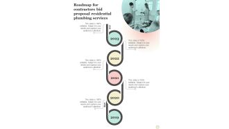 Roadmap For Contractors Bid Proposal Residential Plumbing Services One Pager Sample Example Document