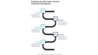Roadmap For Data Center Services Contractor Bid Proposal One Pager Sample Example Document