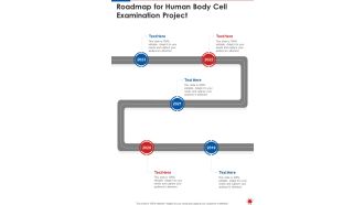 Roadmap For Human Body Cell Examination Project One Pager Sample Example Document