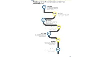 Roadmap For Professional Electrical Contract Services Tender One Pager Sample Example Document