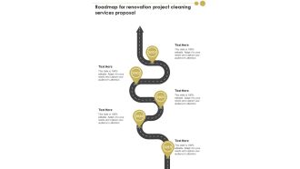 Roadmap For Renovation Project Cleaning Services Proposal One Pager Sample Example Document