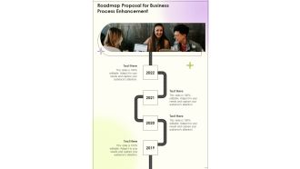 Roadmap Proposal For Business Process Enhancement One Pager Sample Example Document