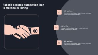 Robotic Desktop Automation Icon To Streamline Hiring Summary PDF