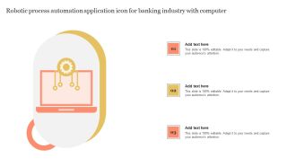 Robotic Process Automation Application Icon For Banking Industry With Computer Themes PDF